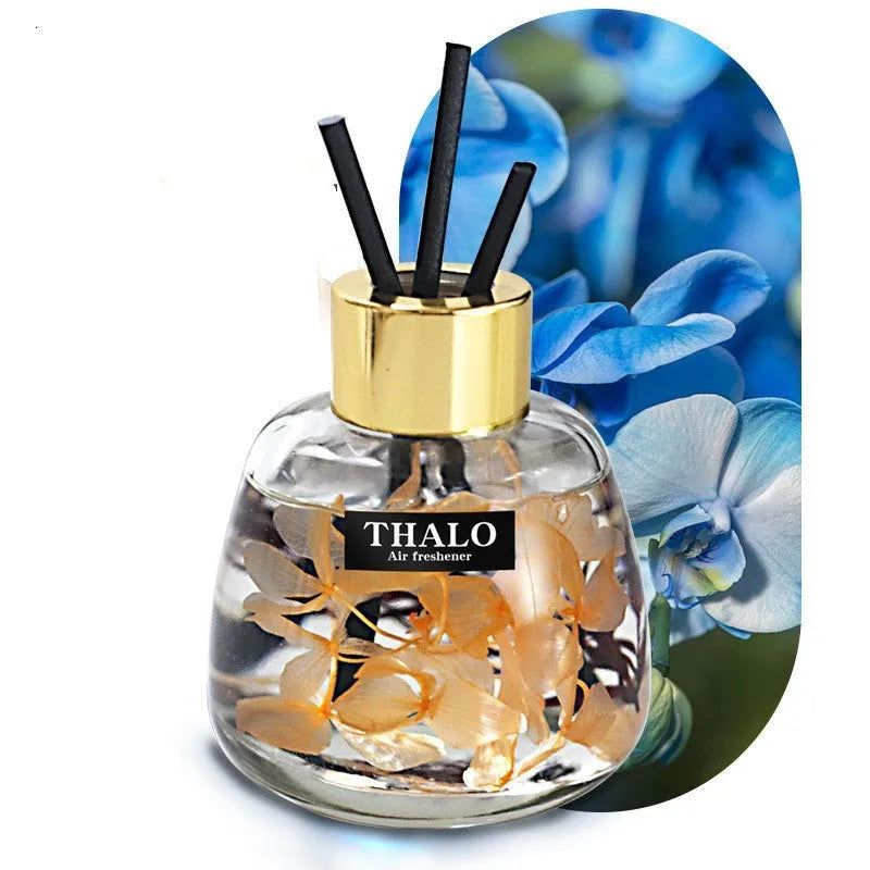 Creative glass car perfume ornament bottle for automotive aromatherapy with six fragrance options