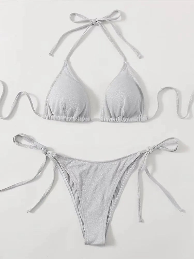 Women's bandage style bikini swimsuit in polyester available in multiple colours and sizes