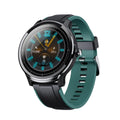 Kospet PROBE square smart watch with 1.3-inch touch screen on a green silicone wristband