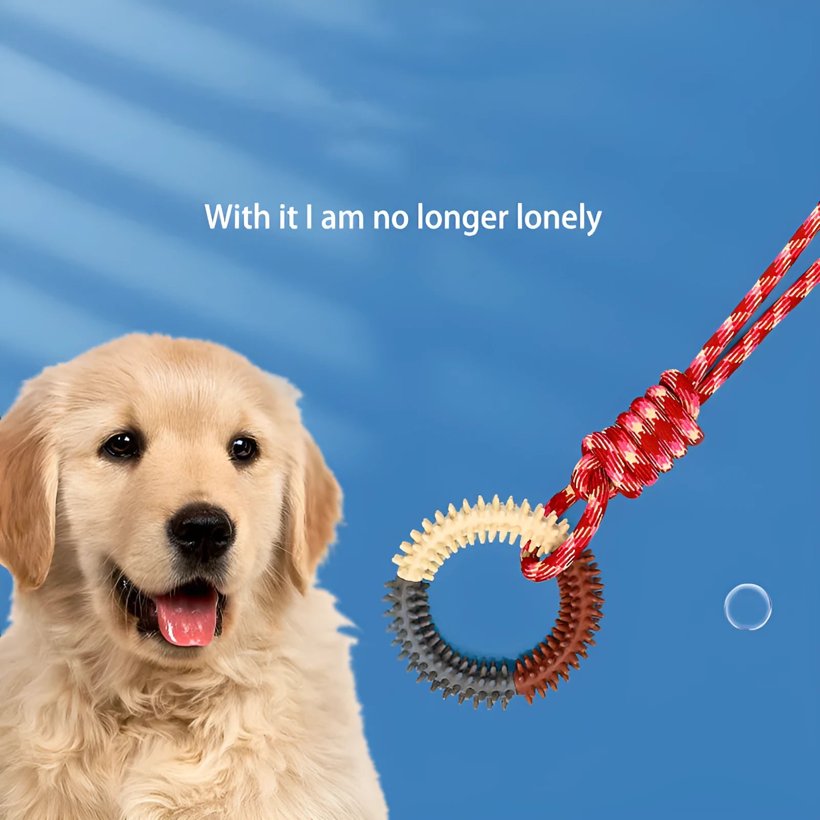 43cm braided rope dog chew toy with multiple coloured strands for aggressive chewers