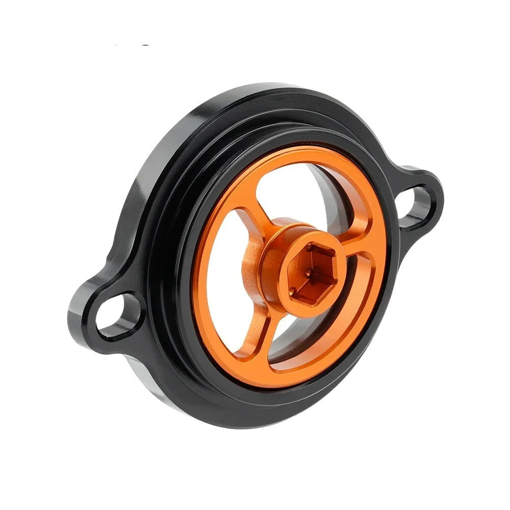 Transparent aluminium alloy oil filter cover for KTM DUKE motorcycles