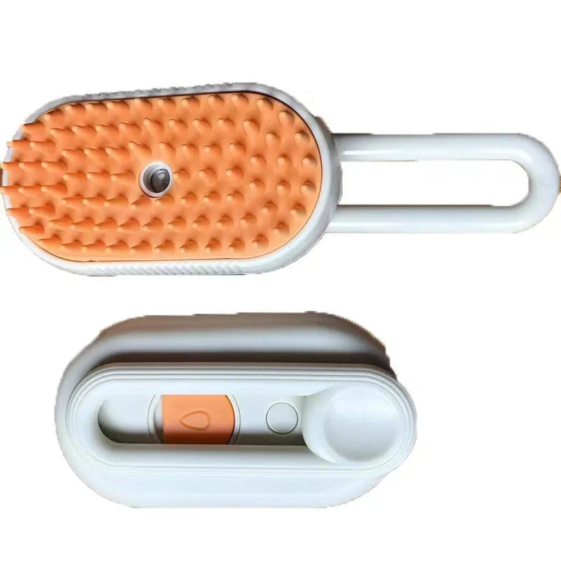 Avocado green pet grooming brush with detachable spray handle for coat conditioning
