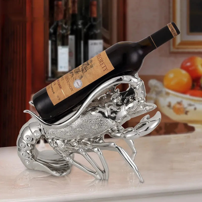 European style lobster wine rack ornament in rose gold or silver colour