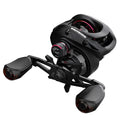 Drip wheel fishing reel with rocking wheel line system, shown in left-handed and right-handed options.