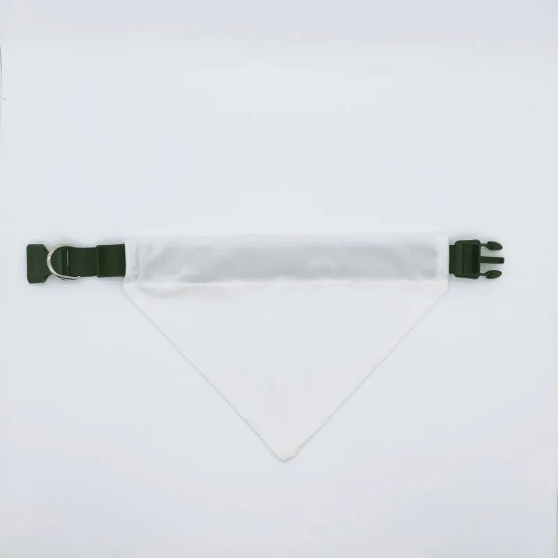 Blank white polyester dog scarf for thermal transfer personalisation in four sizes