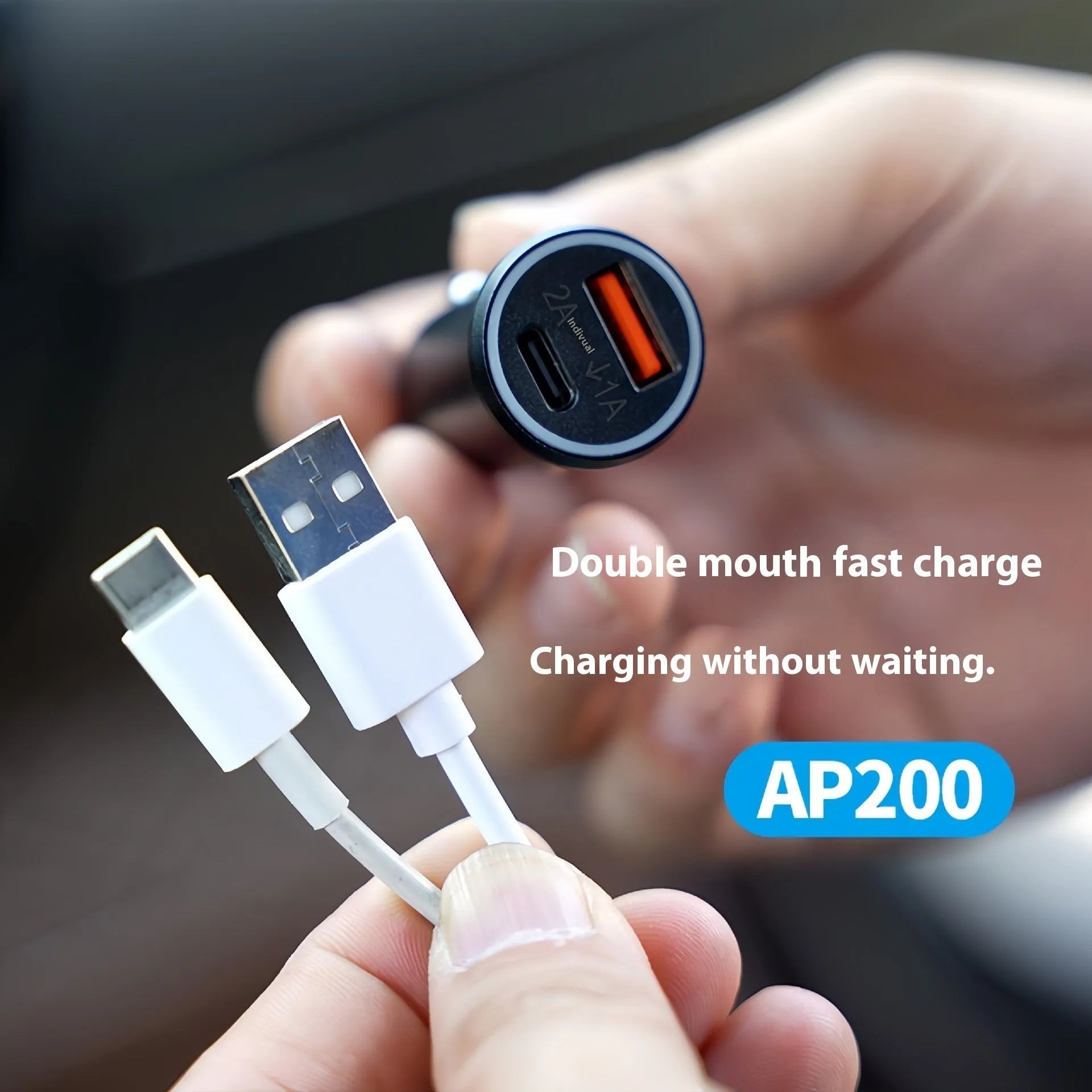 Black GPS car locator with a 12V car charger plug for vehicle tracking.