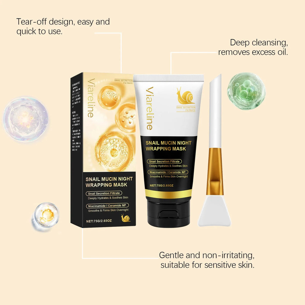 Turmeric Sleep Mask and application brush set in a jar, 4.6cm x 14.2cm.