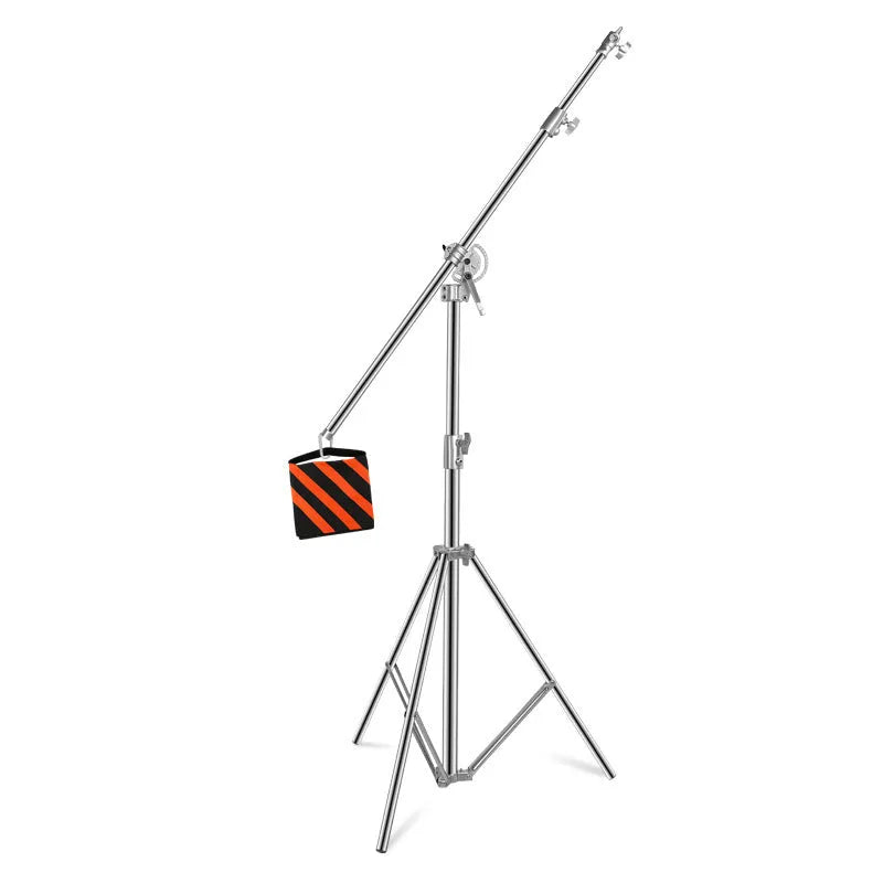 Stainless steel ceiling lamp rack with cross arm design and adjustable height mechanism