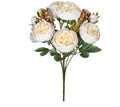 A silk artificial peony flower bouquet in a champagne colour, suitable for wedding or home decoration.