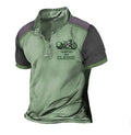 Men's loose fit golf polo shirt in solid colour with 3D printed design on bird eye cloth fabric.