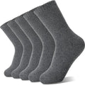 A pair of mixed colour wool and cashmere mid-calf tube socks laid flat.