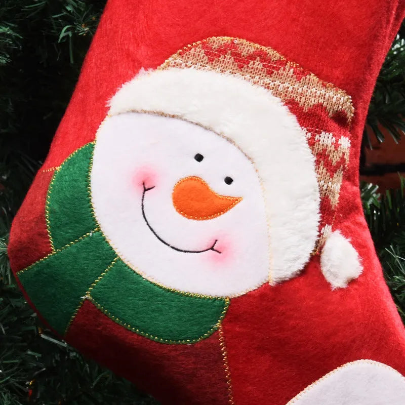 American-style non-woven Christmas stocking candy bag pendant in Elk, Old Man, and Snowman designs