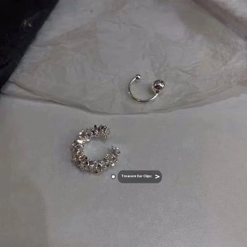 Geometric alloy ear clip earrings with irregular frosty style in B4710 colour