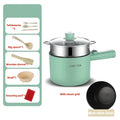 Compact white electric multi-function hot pot with non-stick interior on a kitchen countertop