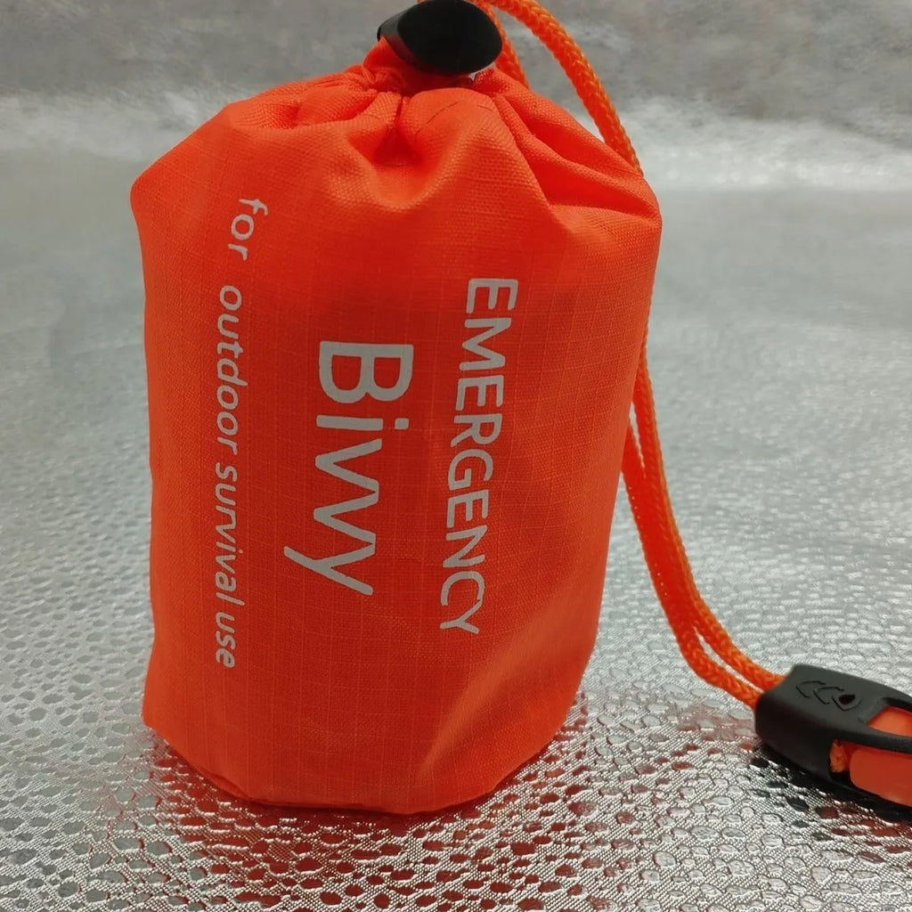 Outdoor camping emergency sleeping bag aluminium film envelope style orange 93x210cm