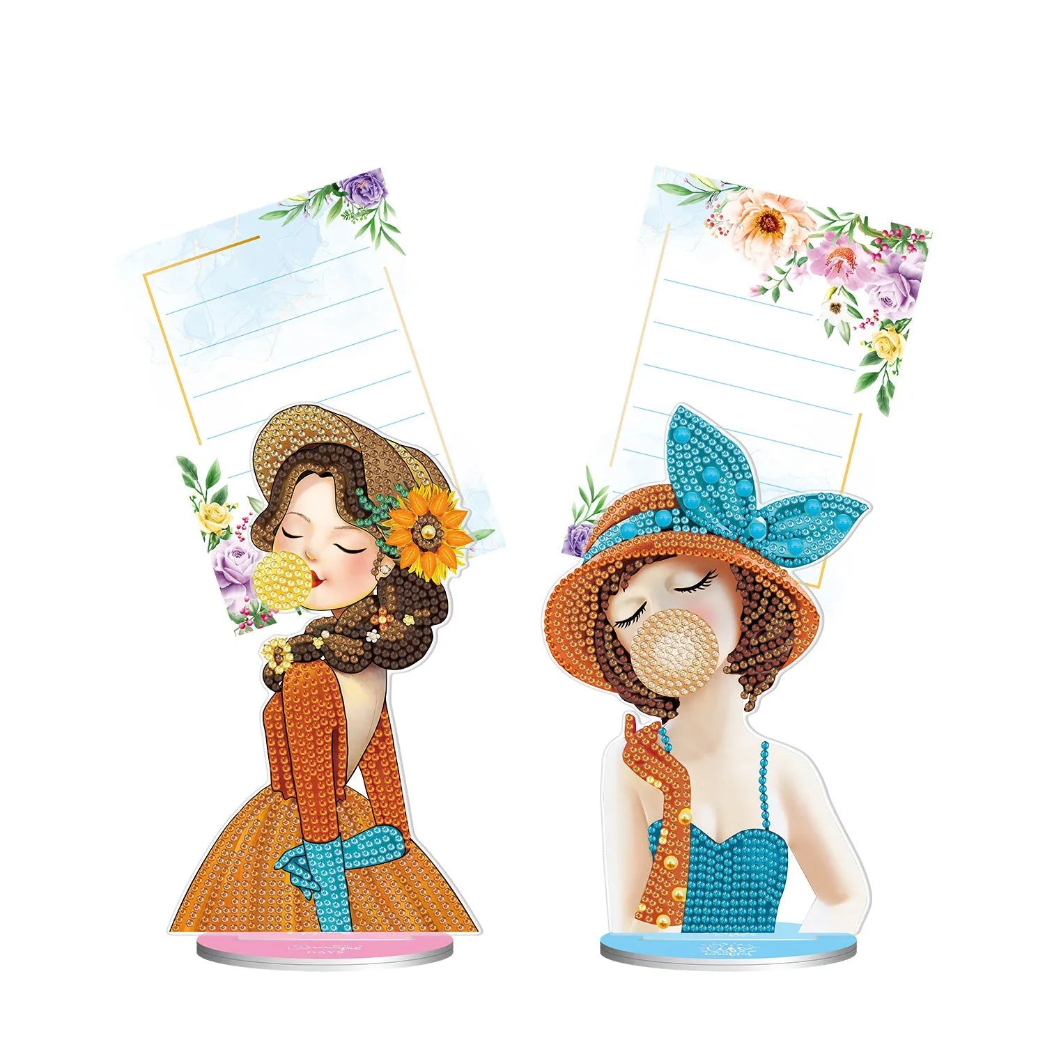 Handmade diamond painting note clip decorative desktop accessory 19cm American style