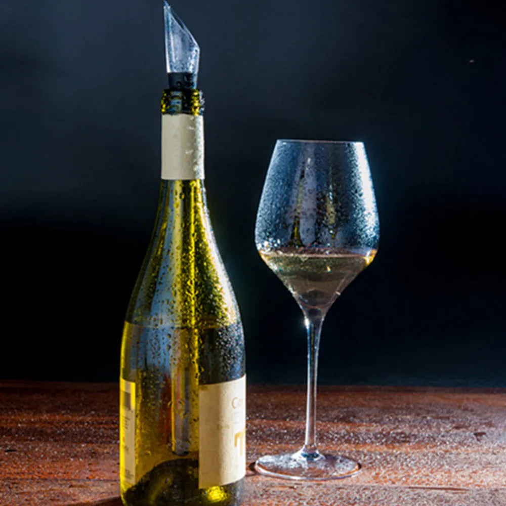 Stainless steel wine chilling rod with acrylic pourer, total length 32cm