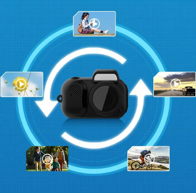 Black Y3000 HD outdoor sports camera with small display screen on compact body.