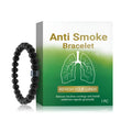 Men's smoke prevention bracelet featuring glass and black gallstone materials in a single-piece design.
