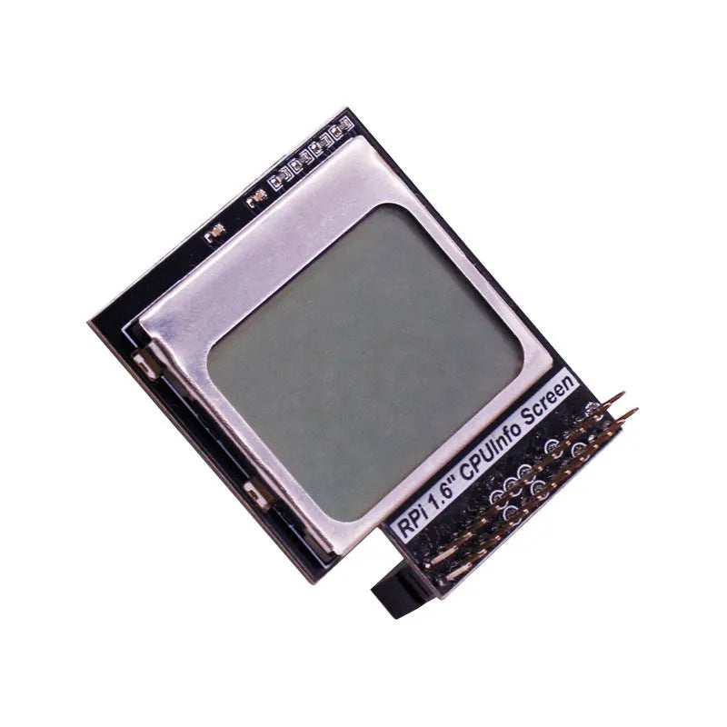 1.6-inch LCD screen for Raspberry Pi showing CPU information with a backlight switch.