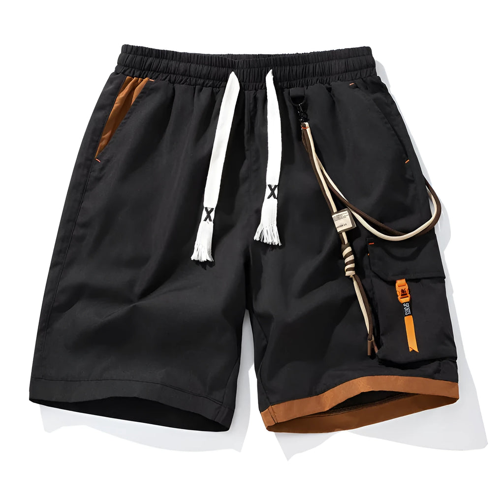 Men's bamboo fibre plus size shorts in straight leg cut with high waist elastic design