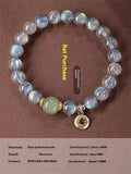Moonstone birth Buddha beads bracelet with Thousand-Hand Kwan-yin mouse design and moonlight crystals