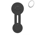 Silver aluminium alloy magnetic suction phone holder for car dashboard mounting.