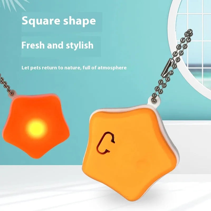 Blue and orange rechargeable silicone pendant light for dogs with three lighting modes