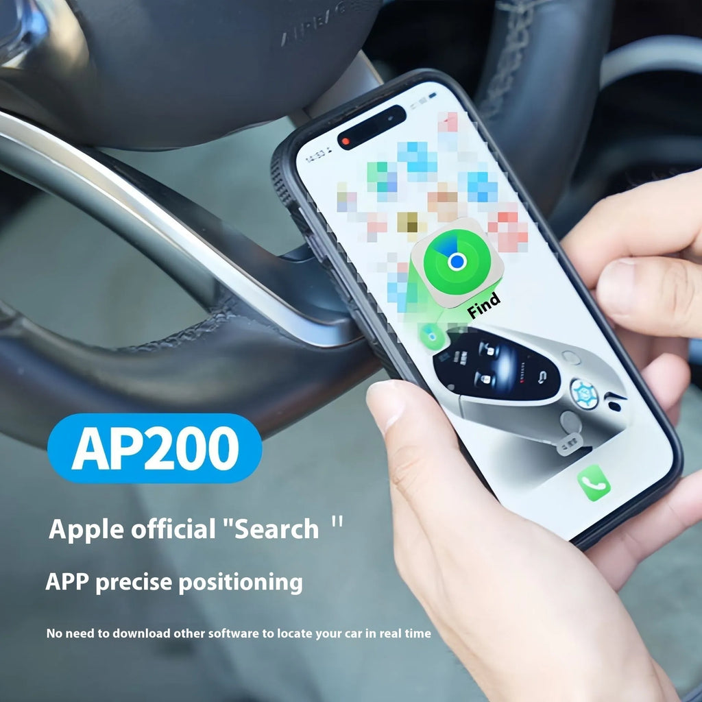 Black GPS car locator with a 12V car charger plug for vehicle tracking.