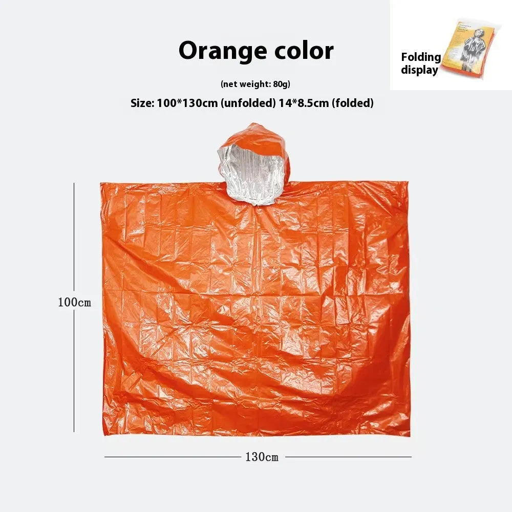 Marathon Wild cross-country raincoat laid flat, shown in orange and army green colours.