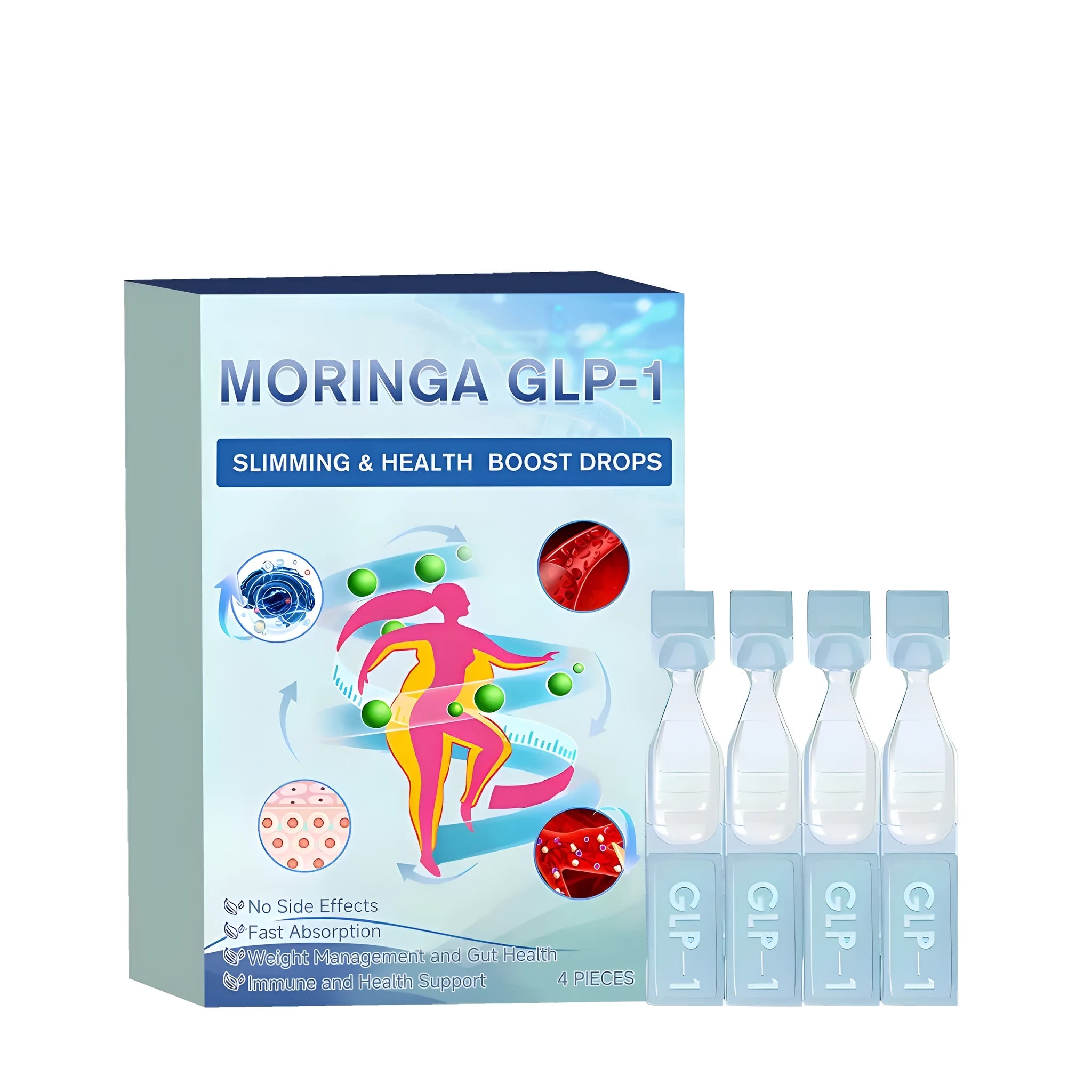 Bottle of traditional Chinese medicine appetite suppressant liquid drops with mint.
