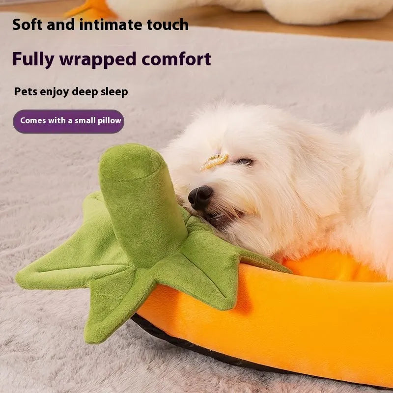 Removable washable cloth dog mat in purple, shown in a pet crate with size options S, M, L, XL, XXL.