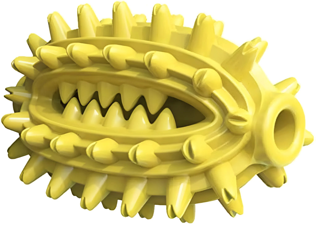 Green cactus-shaped dog toothbrush toy for aggressive chewing and dental care