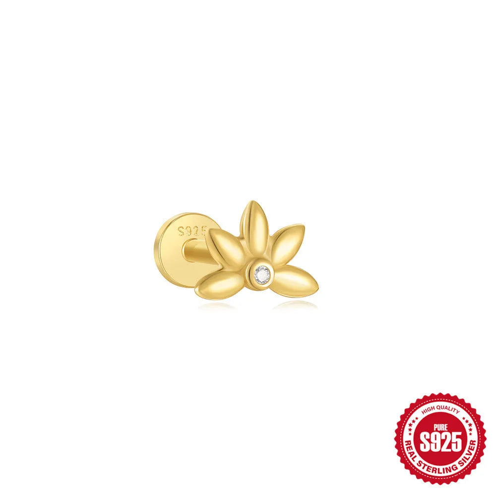 S925 sterling silver tassel ear studs with gold electroplating in six colour variations