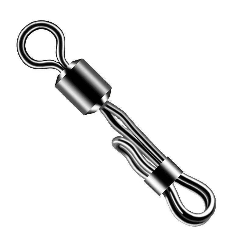 Brass quick line change barrel swivel bearing with 8-word ring and quick release mechanism