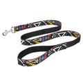 Black plaid stripe Christmas pet traction rope with adjustable handle, 120cm length for dog walking