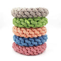 Braided cotton ring dog chew toy measuring 18 cm for dental cleaning and play
