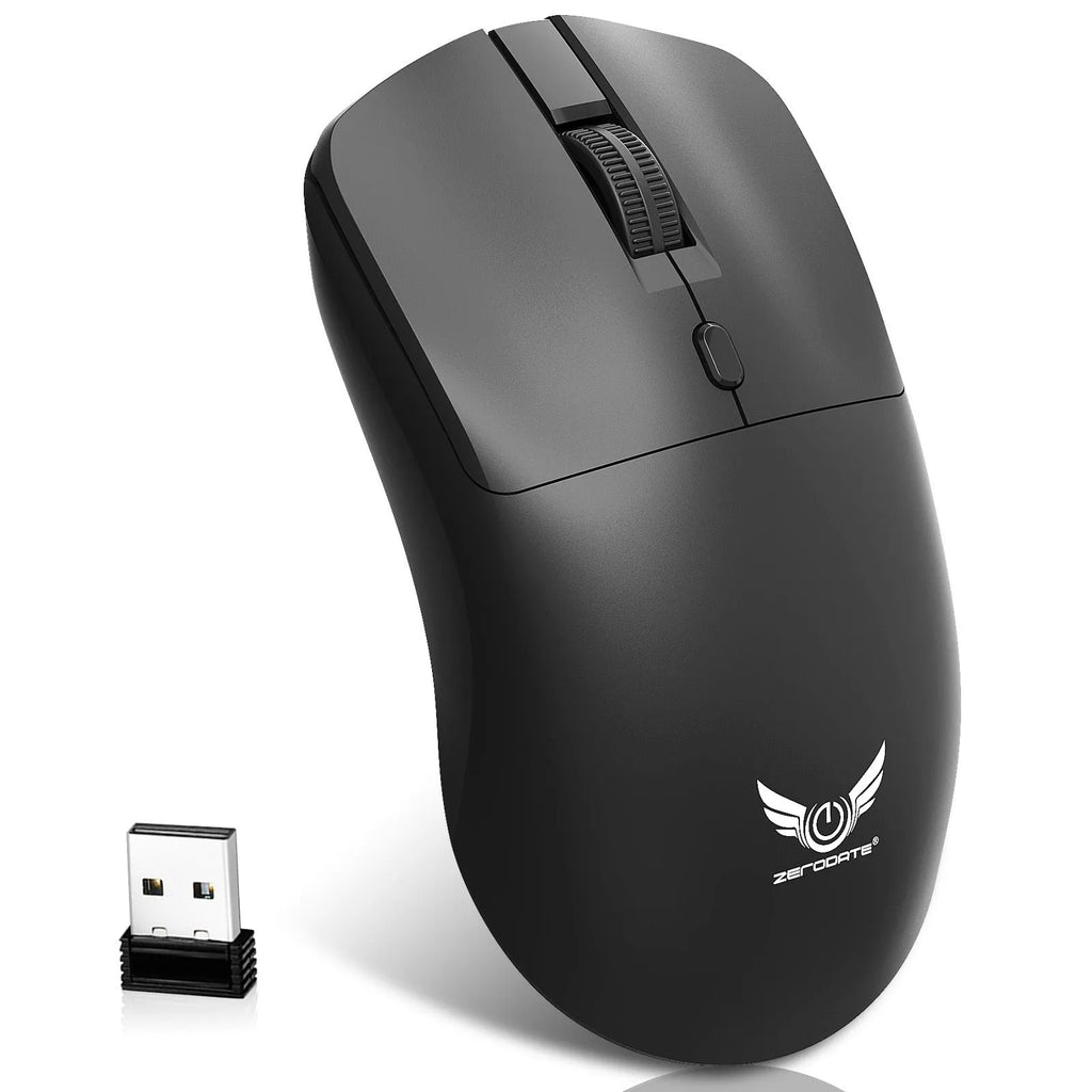 Black wireless mouse with three-gear audio button for laptop volume control