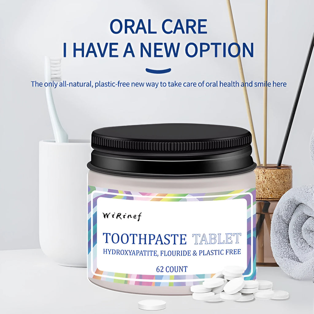 62 portable toothpaste tablets in TP19 colour for travel and outdoor oral hygiene
