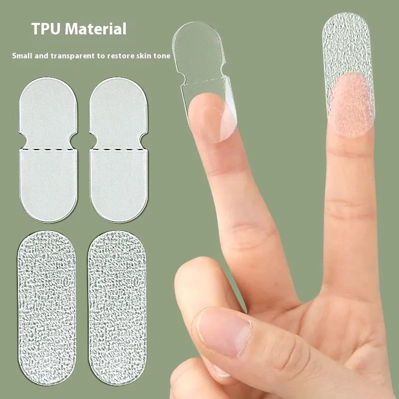 Transparent and frosted disposable TPU ear patch stickers on backing paper.