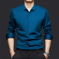 Seamless elastic long sleeve shirt in cardigan style available in multiple colours