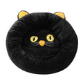 Black cat shaped velvet pet bed nest with raised edges for head support