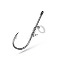 Spring rubber band sea fishing lure with barbed hook holding live shrimp for outdoor fishing