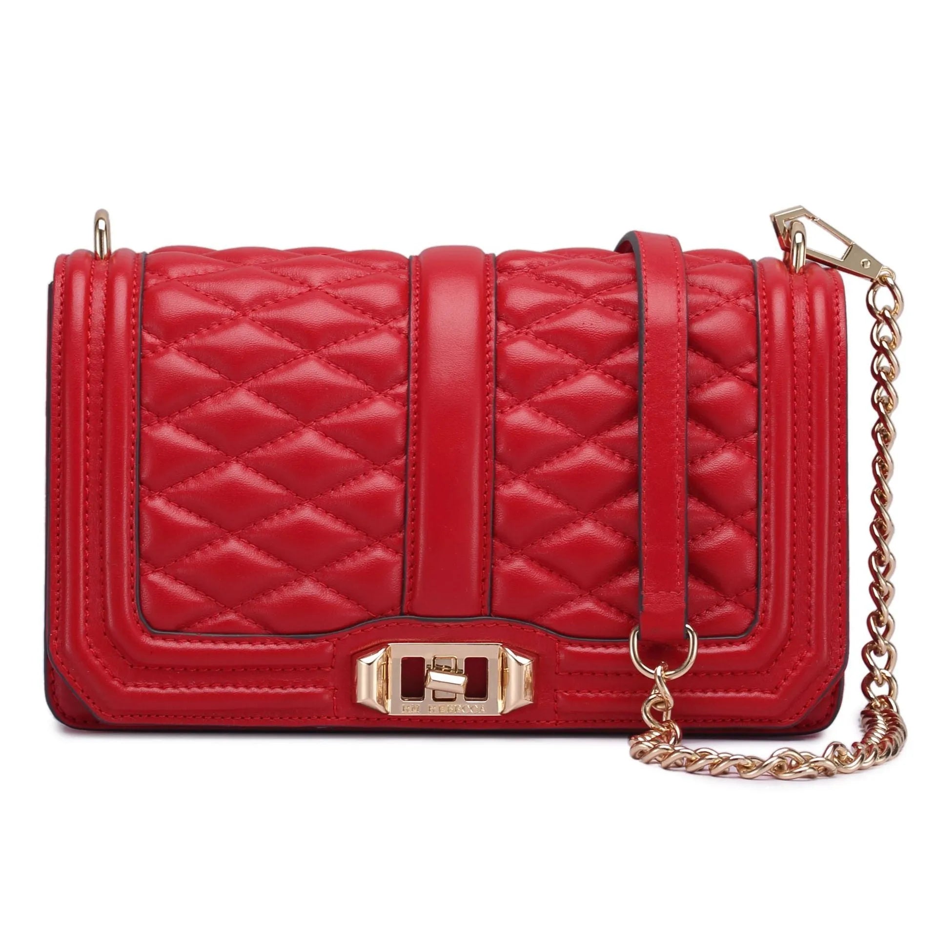 Women's shoulder chain bag in first layer cowhide with plaid pattern and chain strap, square shape