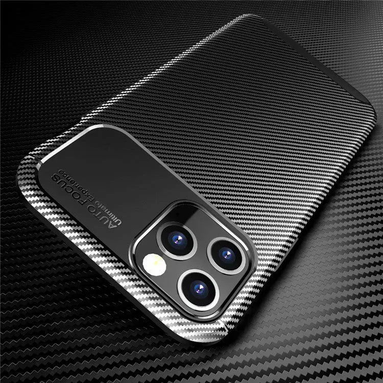 Simple black silicone protective case for an iPhone 12, shown from the back.