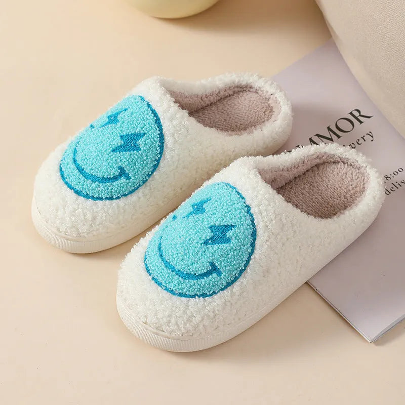 Women's cartoon love style plush home slippers with non-slip PVC soles in Big Love colour.