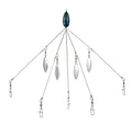 Bassdash umbrella fishing lure rig with 5 swivels and rotating metal sequins