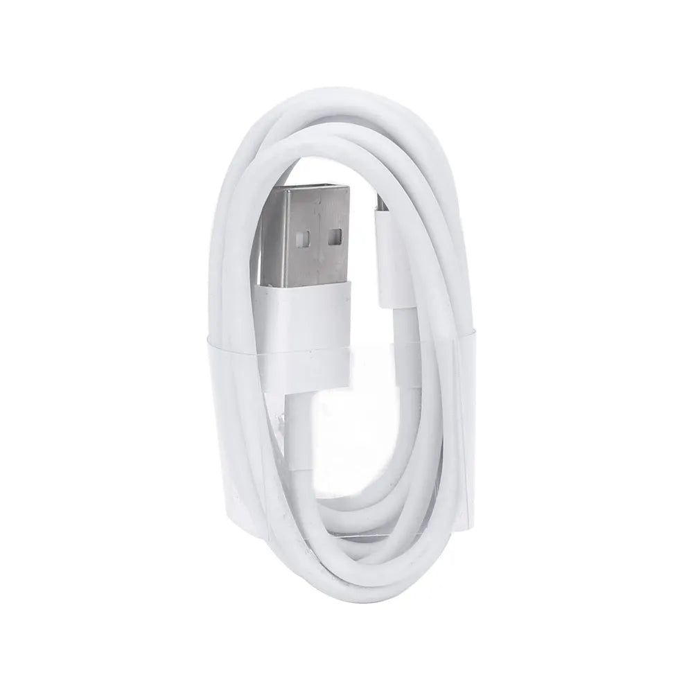White 5V 2A USB travel charger for iPhone and iPad with optional charging cables