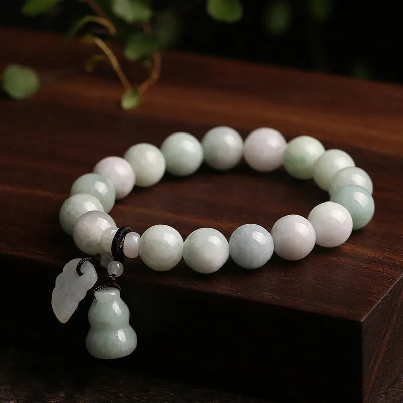 Natural jade geometric hanging bracelet with adjustable cord in six colour options