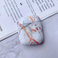 White marble effect hard PC protective case for Apple AirPods 1 and 2 charging box
